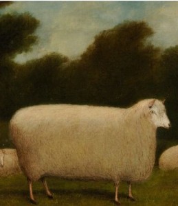 19thC sheep painting
