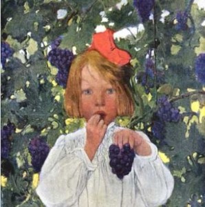 Stilwell girl with grapes snip